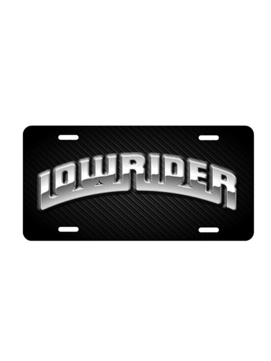 Other - LOWRIDER inspired Black Simulated Carbon Fiber Aluminum License Plate Tag